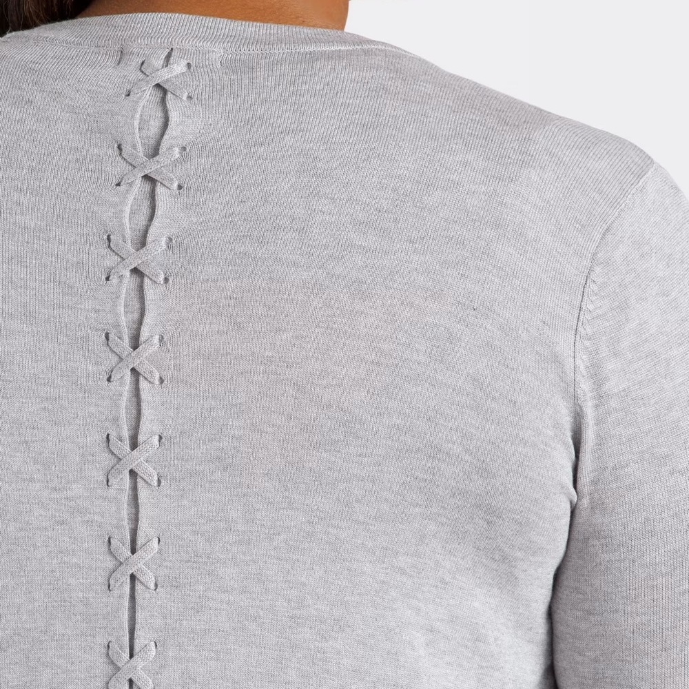 Gray Open-Front Women's Cardigan - Picture 5 of 6